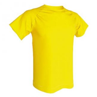 T-shirt technique 100% polyester- jaune or
