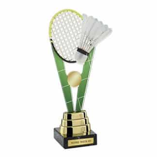 Trophée acrylique personnalisé pour le badminton d'une hauteur de 23 cm