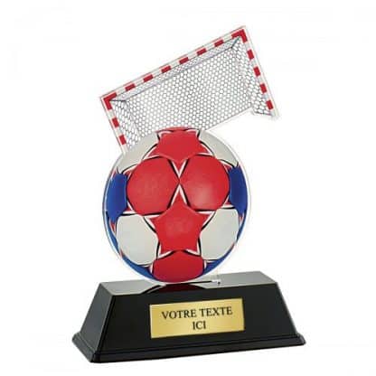 Trophée coloré avec ballon de handball et but de handball