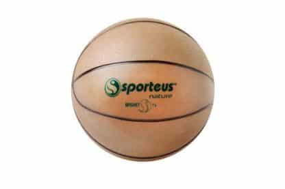 Ballon Basket Sport nature- Chanvre. Ballon marron avec le texte sporteus