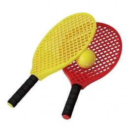 mini tennis raquettes rouge et jaune