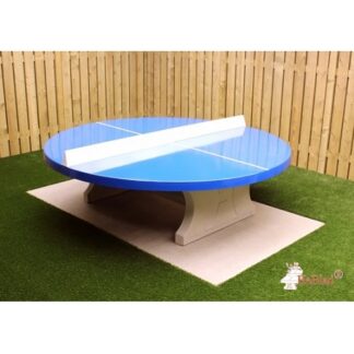 Table de tennis de table en béton ronde de couleur bleue