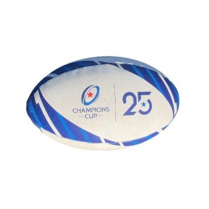 Ballon de rugby champions cup bleu et blanc