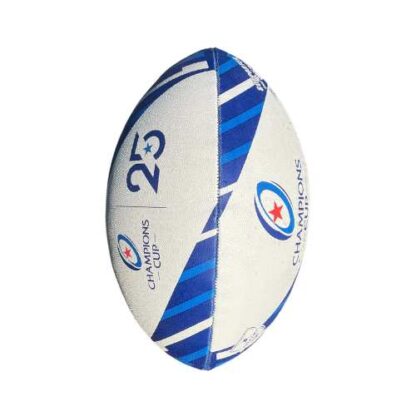 Ballon de rugby champions cup bleu et blanc