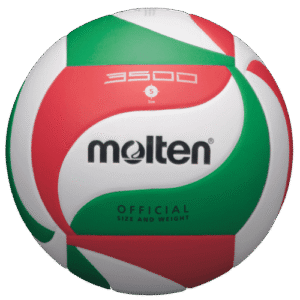 Ballon Volley Molten V5M3500 vert et rouge