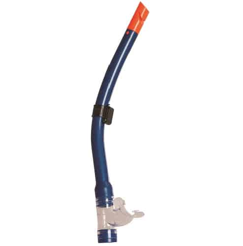 Tuba avec soupape junior de couleur bleue avec embout blanc et extrémité de couleur orange