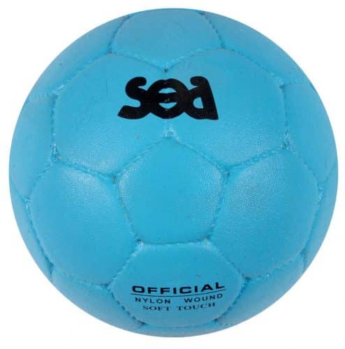 Ballon de handball scolaire cellulaire bleu
