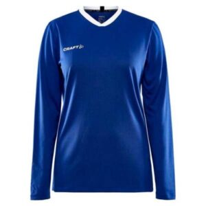 Maillot de basket Progress Bleu LS Femme à manches longues – Polyester recyclé, respirant, personnalisable, idéal pour clubs et associations sportives scoalaires