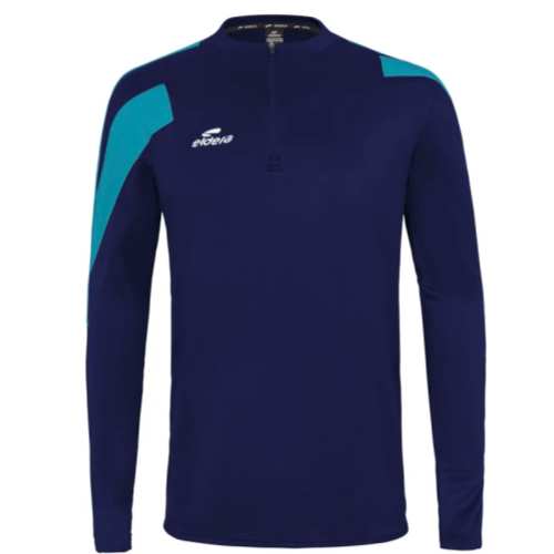 Sweat 1/2 zip action Eldera marine et turquoise