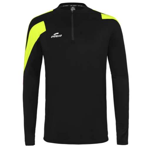 Sweat 1/2 zip action Eldera noir et jaune fluo