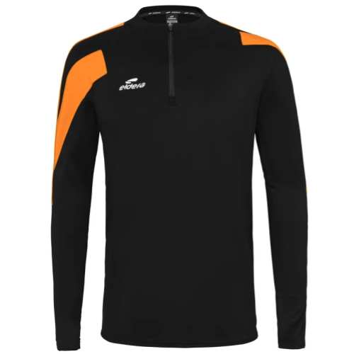 Sweat 1/2 zip action Eldera noir et orange fluo