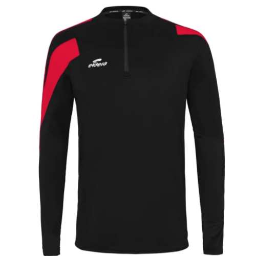 Sweat 1/2 zip action Eldera noir et rouge