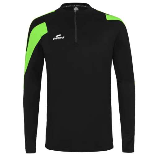 Sweat 1/2 zip action Eldera noir et vert fluo