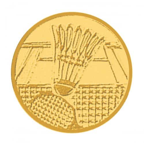 médaille orée volant de badminton