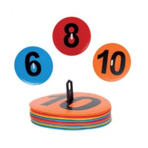 Cercles de marquages au sol numérotés de 1 à 10