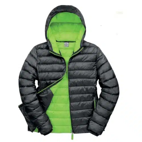 Doudoune à capuche RESULT SNOW BIRD de couleur Black/Green.