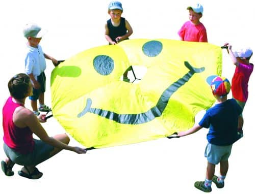 parachute smiley enfants vent professeur soleil illuminé