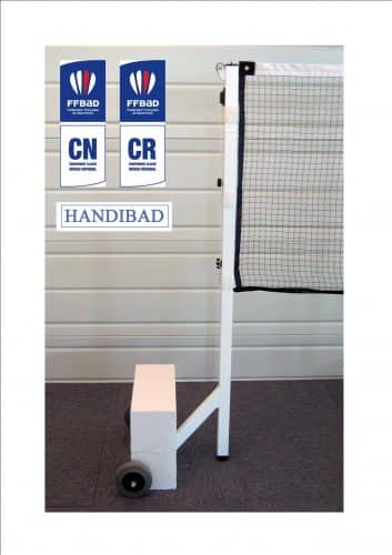 Poteaux de badminton avec filet de compétition homologué pour le niveau régional