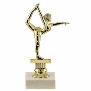 Sujet de couleur or pour trophée représentant une gymnaste féminine