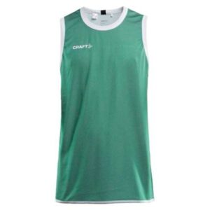 Maillot de basket réversible Craft Progress Homme – Vert-Débardeur en polyester recyclé, respirant et personnalisable, idéal pour clubs et AS de collèges et lycées