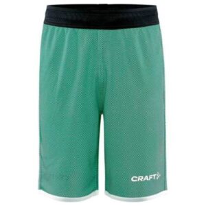Short de basket Craft Progress Junior réversible – Vert -Polyester recyclé, respirant et personnalisable, idéal pour clubs et associations sportives scolaires