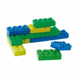 briques pour créer parcours bleu vert jaune