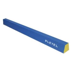 Poutre mousse PLEYEL 20 cm bleu-jaune, chemin d’évolution 12 cm, housse PVC 650g M2 antidérapant, disponible 2 m et 3 m