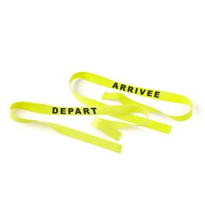 Bandes de marquage de couleur jaune fluorescent marquées départ et arrivée