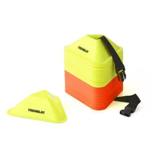 Coupelles mini-balises de couleurs jaunes et oranges fabriquées en plastique recyclé