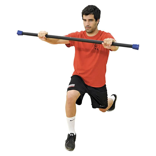 Sportif utilisant une barre lestée de musculation