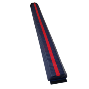 Poutre d'initiation à la gymnastique de couleur bleu marine avec ligne centrale rouge