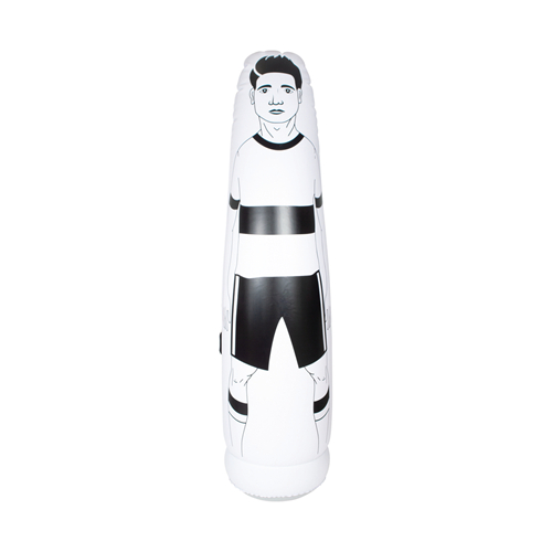 Mannequin gonflable d'entraînement pour football – hauteur 180 cm ou 205 cm – idéal pour les exercices de dribble, tir et placement défensif – accessoire pour clubs sportifs, collèges et lycées.