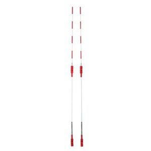 Mires de filet volley-ball rouge et blanc conformes FIVB avec système de fixation à vis et glissière intégrée pour compétition