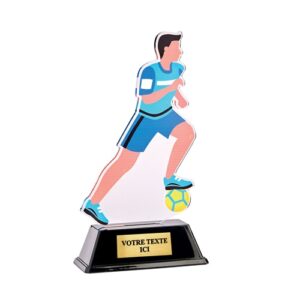 Trophée sportif en acrylique de 16cm de haut représentant un joueur de football