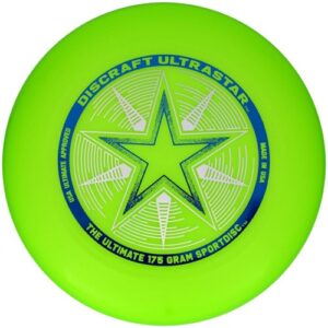 Disque volant Vert DISCRAFT UltraStar 175g pour ultimate – disque officiel FFDF, diamètre 27 cm, idéal pour la compétition et l'entraînement