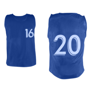 Chasubles ajourées numérotées ECO- Lot de 5- De 16 à 20 - T1, Bleu