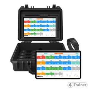 Cardio Team – Système d’analyse de fréquence cardiaque en temps réel pour équipes – Mallette rigide avec tablette Android intégrée, brassards cardiaques