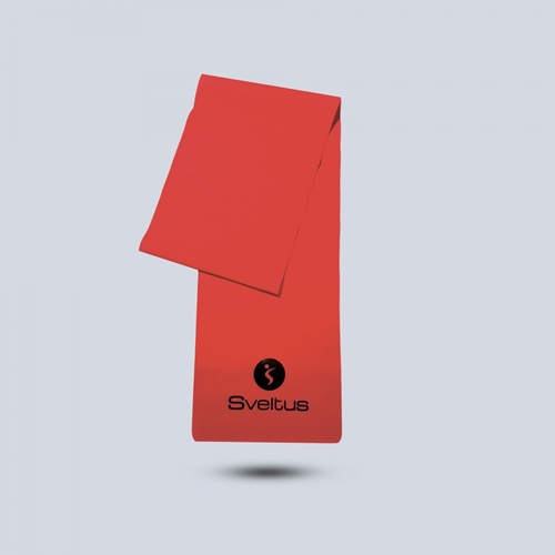 Bande latex de 120 cm, de couleur rouge (Strong) conçue pour le Pilates, le renforcement musculaire, la rééducation et le stretching