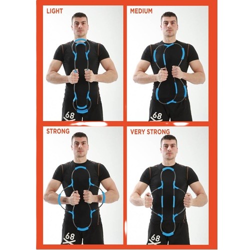 Exercices avec la Flexoring Pilates Svletus, élastique de renforcement en élastomère Made in France, format compact pour Pilates, renforcement et rééducation.