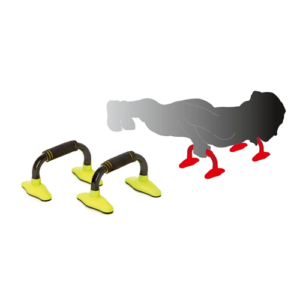 Paire de barres Push-Up en acier avec poignées mousse et bases antidérapantes amovibles, matériel pour l'EPS, les collectivités et les clubs sportifs