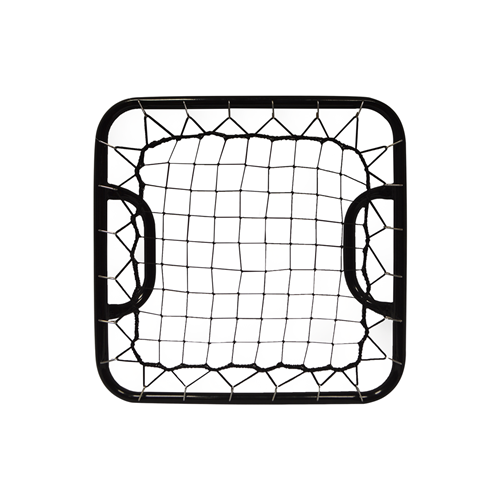 Tchoukball à main avec filet de rebond pour travailler les réflexes, notamment lors de l’entraînement des gardiens de handball. Dimensions:60 x 60 cm. Poids : 2 kg.