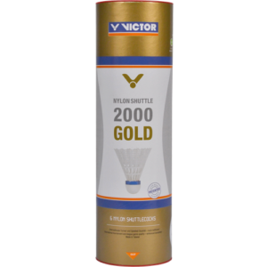 Volant de badminton Victor NS 2000 blanc medium en tube de 6 pour clubs, écoles et collectivités