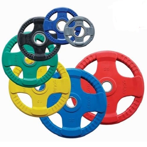 Disques de musculation en caoutchouc de couleurs