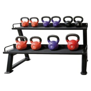 Support kettlebells 12 places revêtement caoutchouc