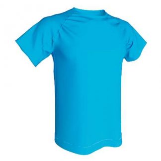 T-shirt technique 100% polyester- Bleu Cian